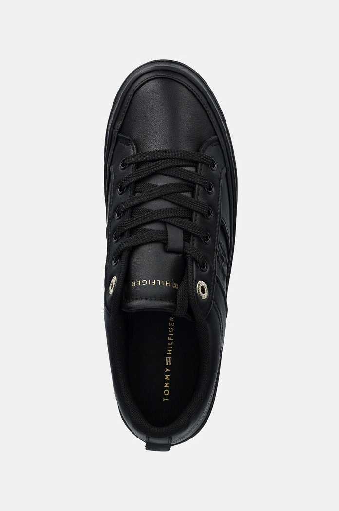 Kožené sneakers boty Tommy Hilfiger ESSENTIAL VULC SNEAKER MONOGRAM černá FW0FW07945