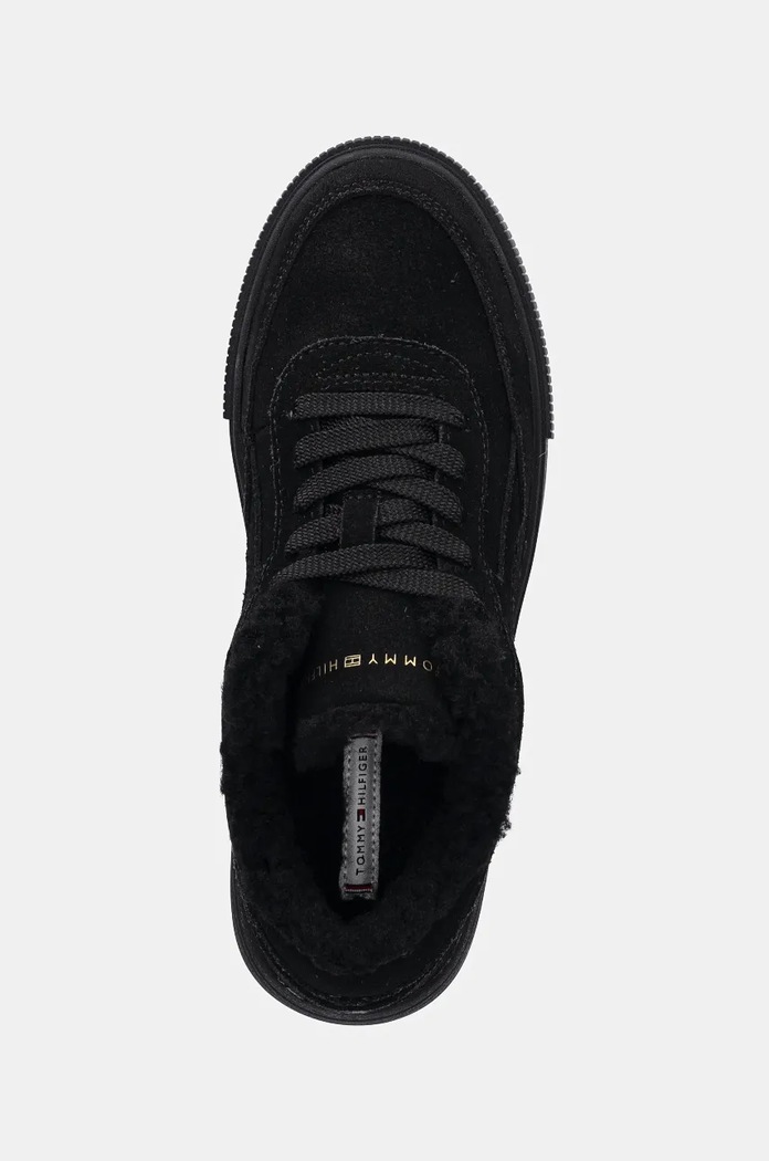Σουέτ sneakers Tommy Hilfiger SUEDE VULC WINTER SNEAKER LO μαύρο FW0FW08107