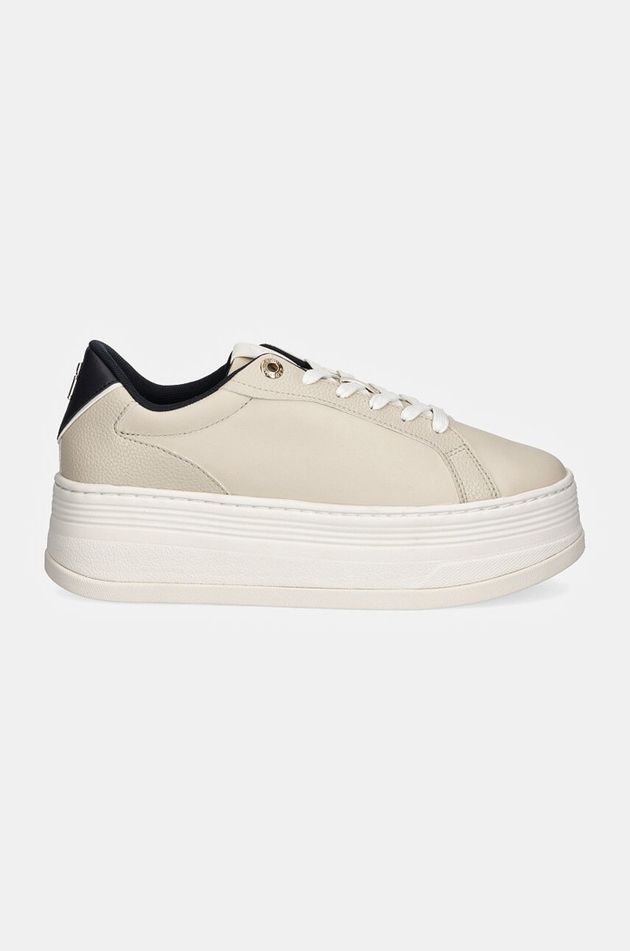 Superge Tommy Hilfiger TH PLATFORM SNEAKER TRIANGLE FW0FW08115 bež NC24