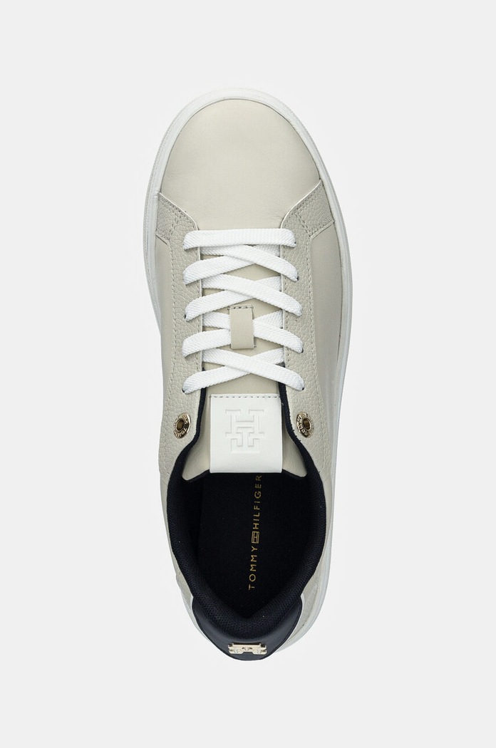 Superge Tommy Hilfiger TH PLATFORM SNEAKER TRIANGLE bež FW0FW08115