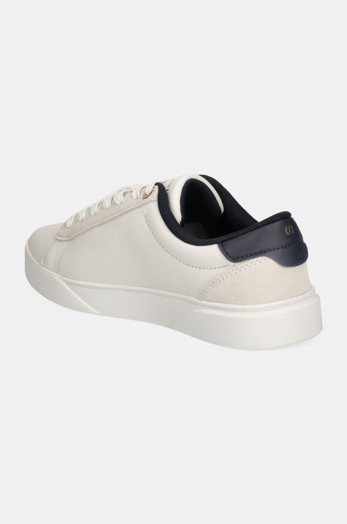 Boty Kožené sneakers boty Tommy Hilfiger CHIC COURT SNEAKER FW0FW08123 bílá
