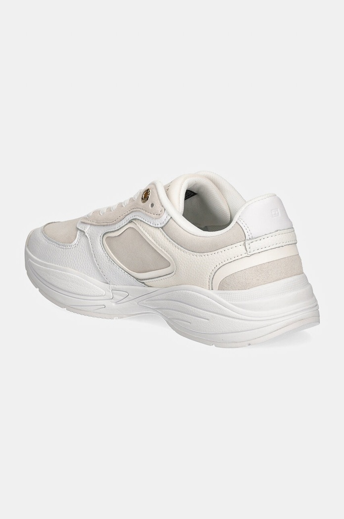 Boty Kožené sneakers boty Tommy Hilfiger CHUNKY RUNNER FW0FW08130 béžová