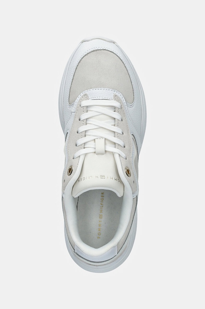 Kožené sneakers boty Tommy Hilfiger CHUNKY RUNNER béžová FW0FW08130