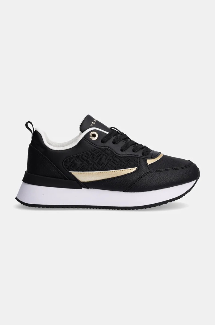 Sneakers boty Tommy Hilfiger MONOGRAM RUNNER FW0FW08248 černá NC24