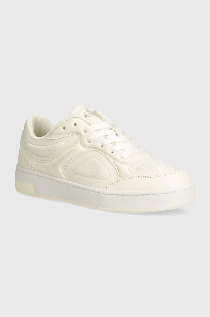 Tenisice Calvin Klein Jeans BASKET CUPSOLE LOW MIX IN MTL tekstil bež YW0YW01462