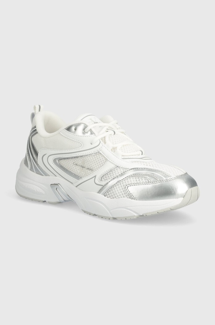 Calvin Klein Jeans sneakersy RETRO TENNIS LOW LACE MH ML MTL syntetyczny biały YW0YW01463