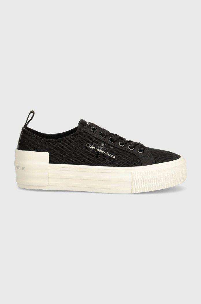 Calvin Klein Jeans tenisówki BOLD VULC FLATF LOW LACE MIX MTL YW0YW01465 czarny AW24