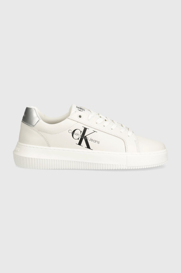 Calvin Klein Jeans sneakersy skórzane CHUNKY CUPSOLE LACEUP LTH ML MTL YW0YW01476 biały AW24
