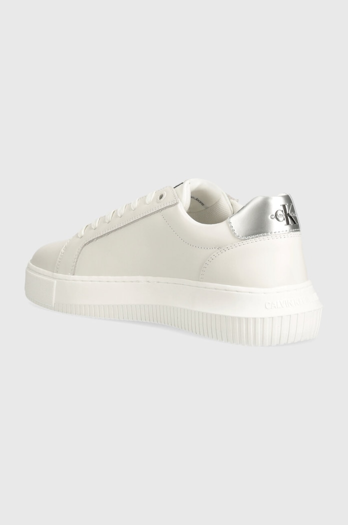 Obuwie Calvin Klein Jeans sneakersy skórzane CHUNKY CUPSOLE LACEUP LTH ML MTL YW0YW01476 biały