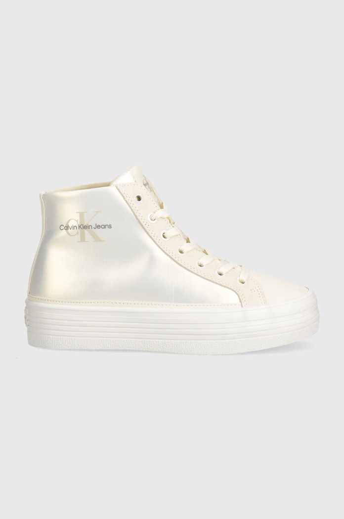 Високи кецове Calvin Klein Jeans BOLD VULC FLATF MID MIX ML MTR YW0YW01491 бежов AW24