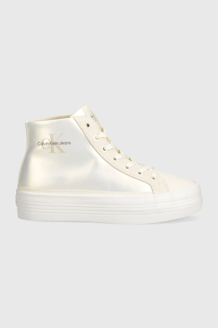 Високи кецове Calvin Klein Jeans BOLD VULC FLATF MID MIX ML MTR YW0YW01491 бежов AW24
