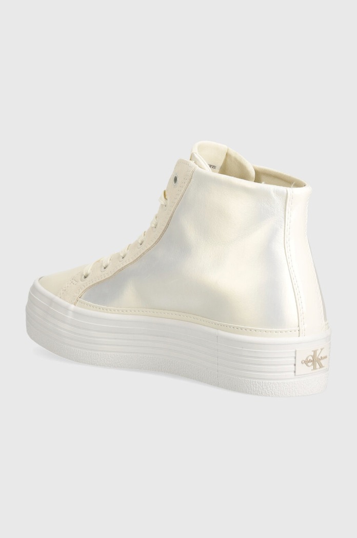 Обувки Високи кецове Calvin Klein Jeans BOLD VULC FLATF MID MIX ML MTR YW0YW01491 бежов