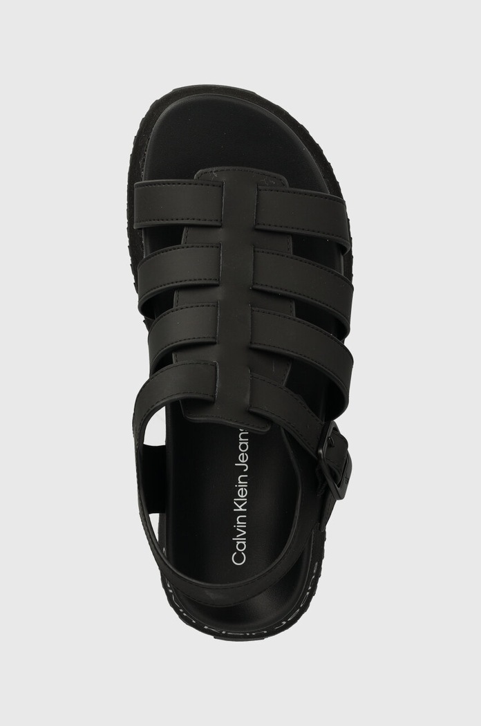 Sandále Calvin Klein Jeans PLATFORM BUCKLE RUBBER MG MTL čierna YW0YW01513