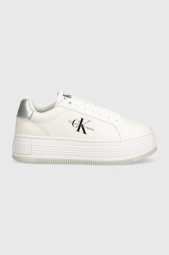 Calvin Klein Jeans Sneakersy BOLD PLATF LOW LACE LTH ML MTL YW0YW01516 biały AW24