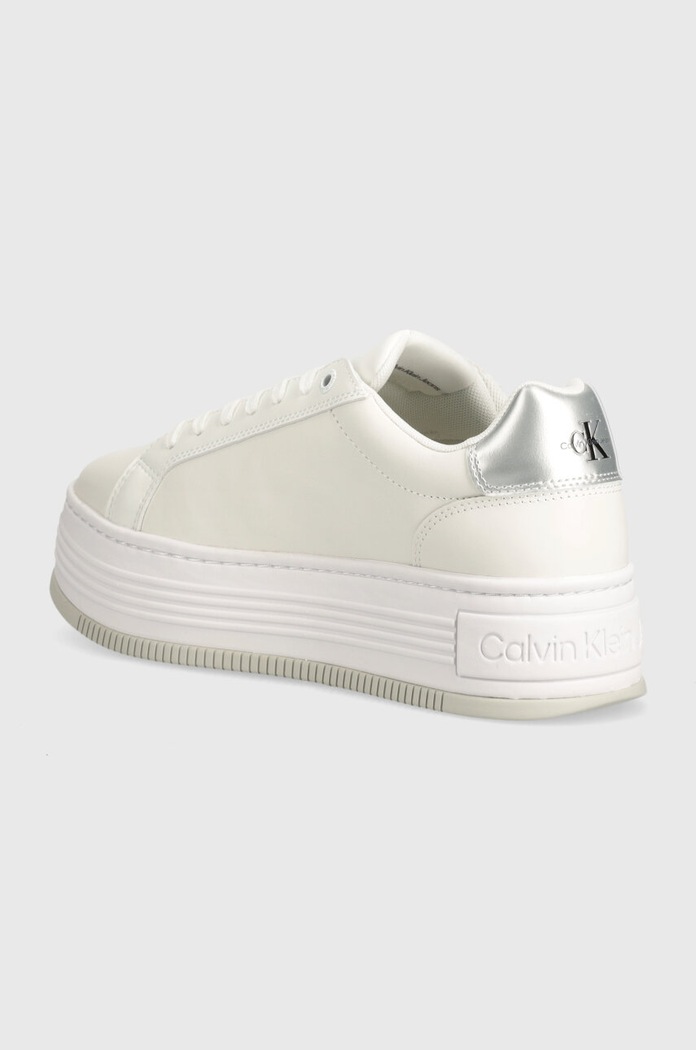 Obuwie Calvin Klein Jeans Sneakersy BOLD PLATF LOW LACE LTH ML MTL YW0YW01516 biały