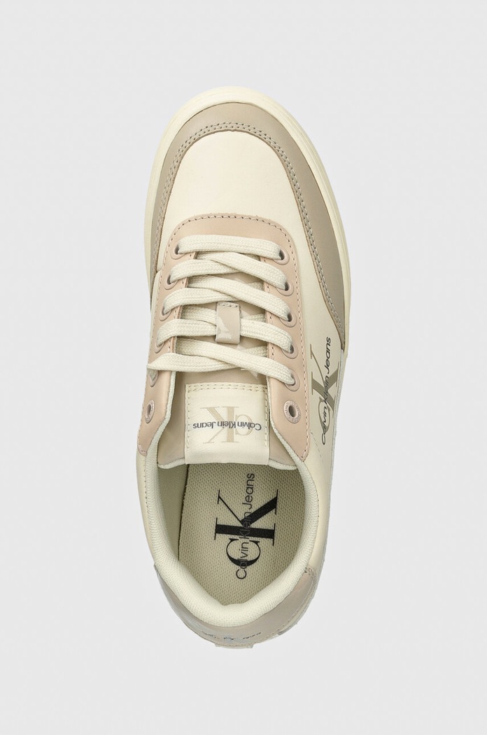 Sneakers boty Calvin Klein Jeans CLASSIC CUPSOLE LOW LACE LTH ML béžová YW0YW01527