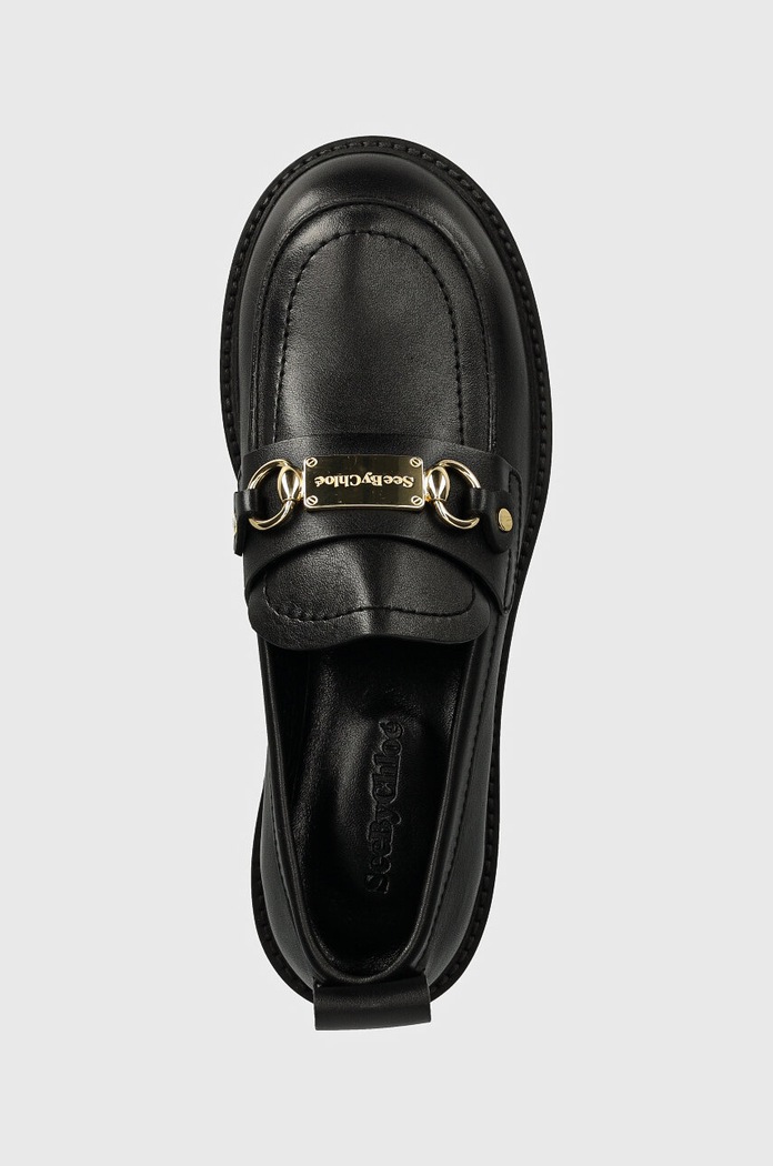 Кожени мокасини See by Chloé Signature 1 черен SB43032A.999