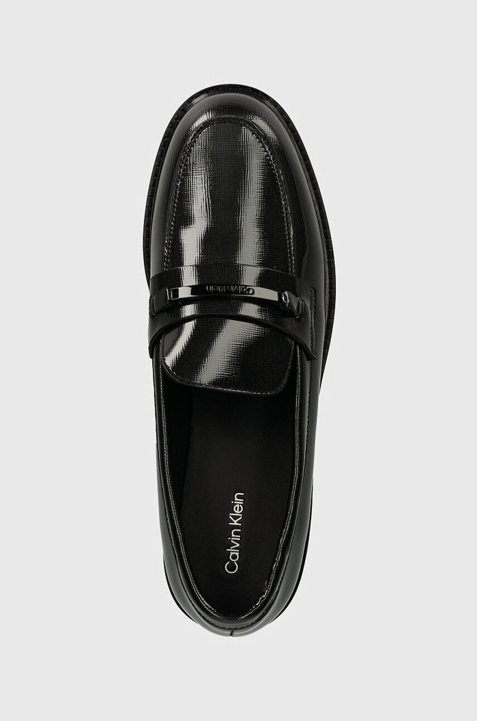 Calvin Klein mokasyny skórzane LOAFER W/M BAR SAFF LTH czarny HW0HW02076