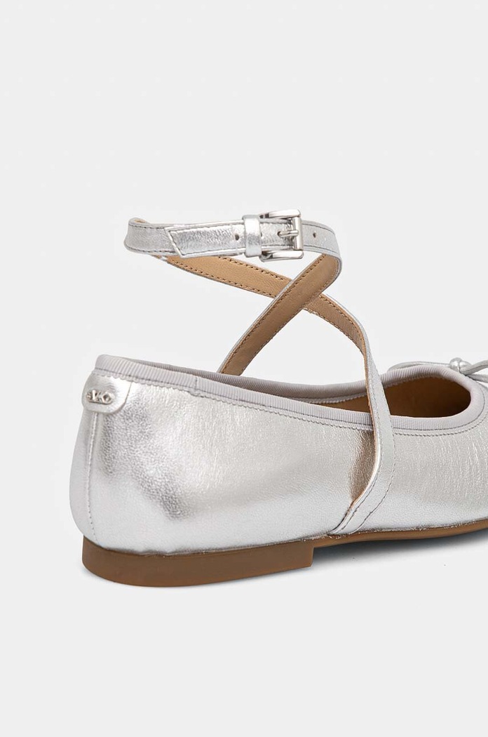 Obuwie MICHAEL Michael Kors baleriny skórzane Collette 40T4CTFP1M.040 srebrny