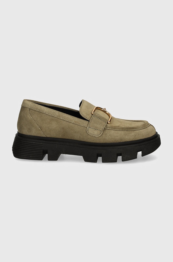 Geox Mokasyny zamszowe D VILDE D46UAH.00022.C3704 zielony AW24