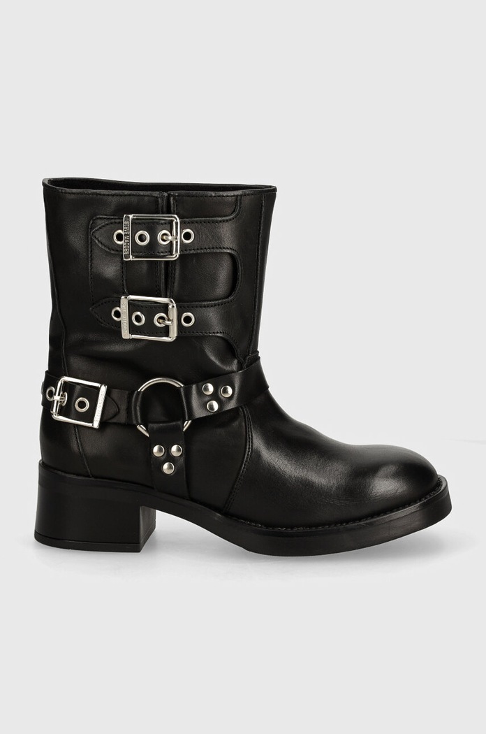 Kožené členkové topánky Steve Madden Becase SM11003095.017 čierna AW24