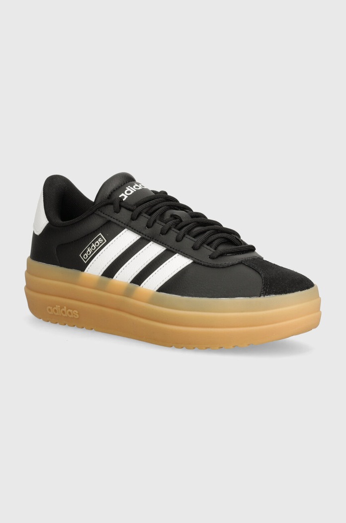 Kožené tenisky adidas Vl Court Bold semišová koža čierna IH3081