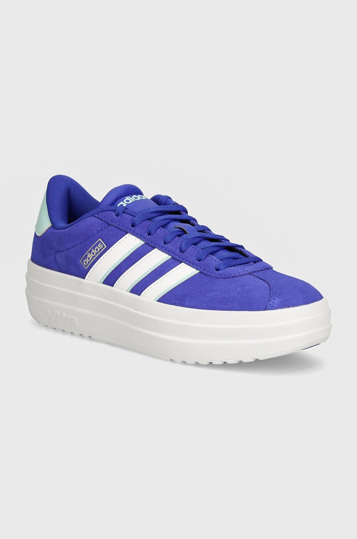 Semišové sneakers boty adidas Vl Court imitace kůže modrá IH8088