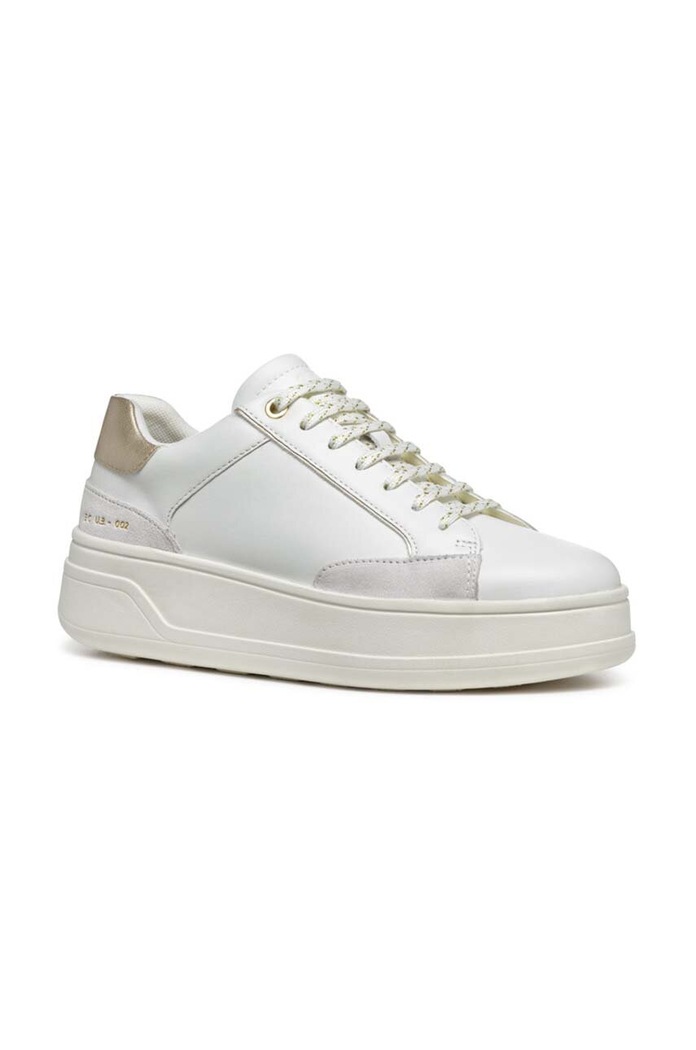 Kožené sneakers boty Geox D SPHERICA ECUB-2 D46WVE.08522.C1000 bílá NC24
