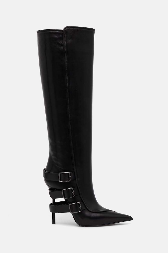 Le Silla kozaki skórzane Stivale Courtney 4289C100BXPPGLO001 czarny AW24