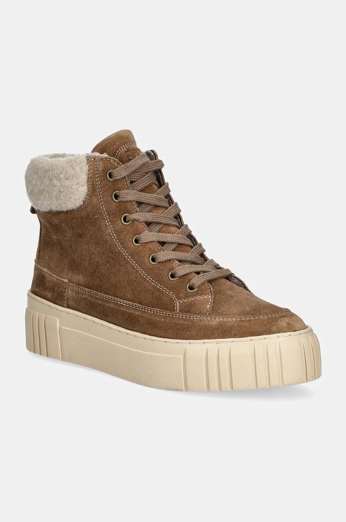 Σουέτ παπούτσια Gant Snowmont ίσια πλατφόρμα καφέ 29543705.G146