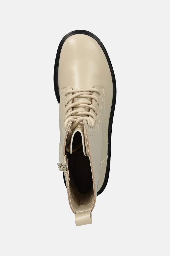 Nizki škornji Calvin Klein Jeans FLATFORM HIGH LACE UP MG DL bež YW0YW01535