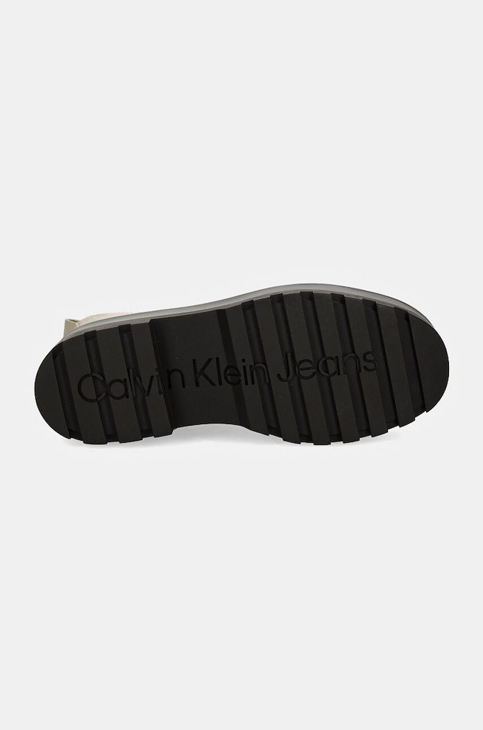 Nizki škornji Calvin Klein Jeans FLATFORM HIGH LACE UP MG DL YW0YW01535 bež