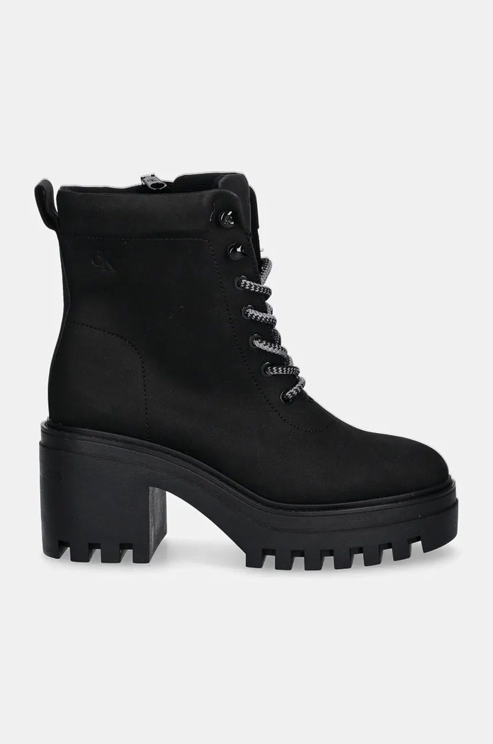 Μποτάκια Calvin Klein Jeans CHUNKY HEELED ZIP BOOT LTH YW0YW01548 μαύρο NC24