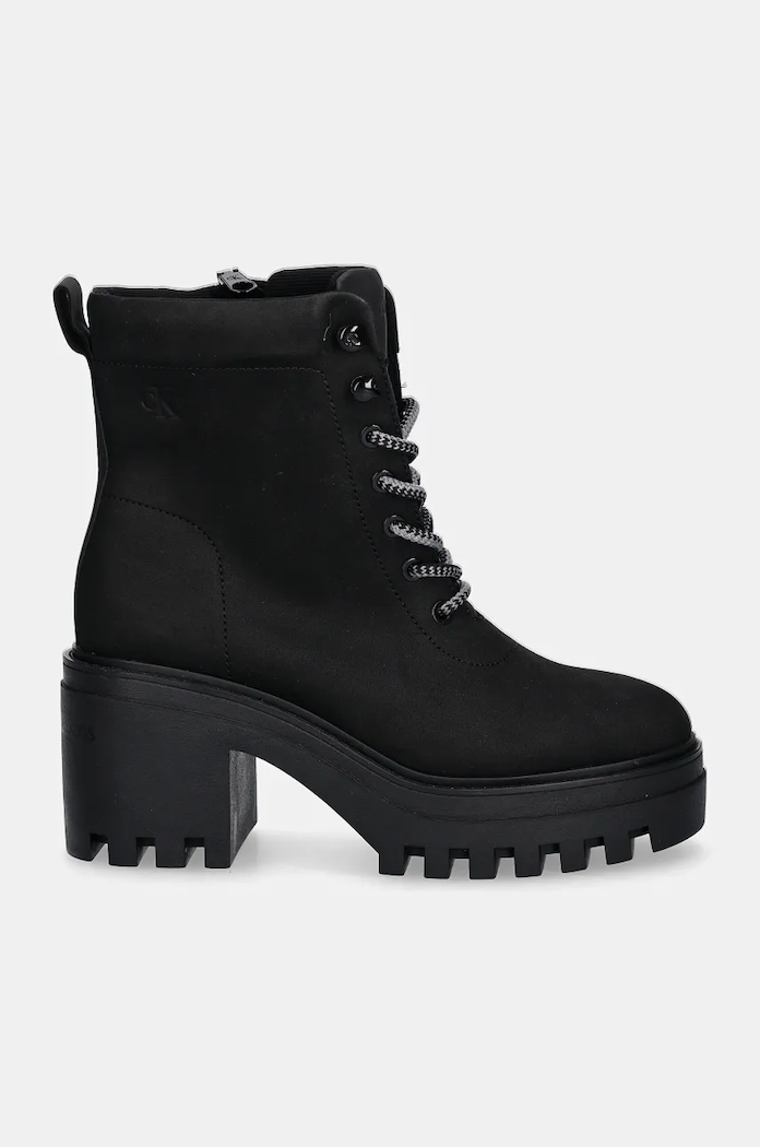 Μποτάκια Calvin Klein Jeans CHUNKY HEELED ZIP BOOT LTH YW0YW01548 μαύρο NC24