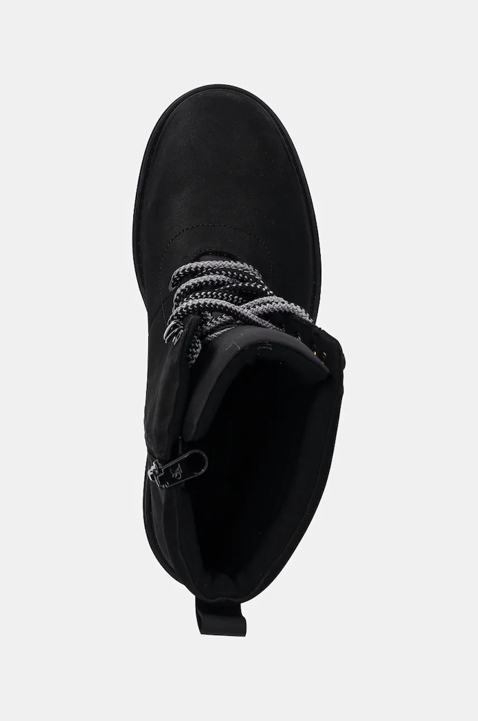 Μποτάκια Calvin Klein Jeans CHUNKY HEELED ZIP BOOT LTH μαύρο YW0YW01548