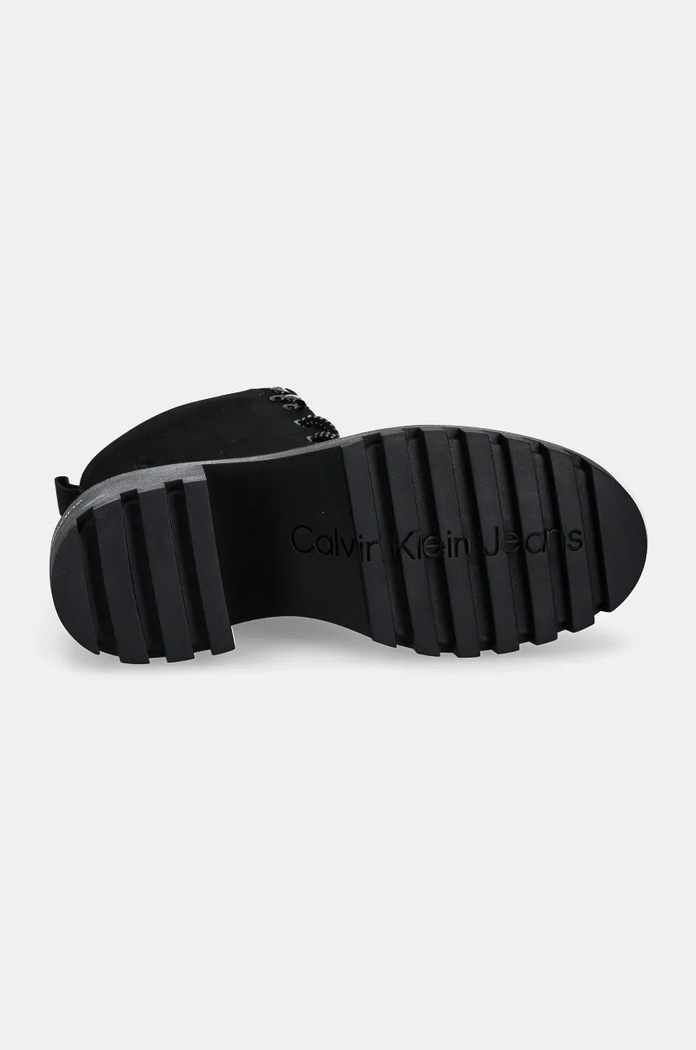 Μποτάκια Calvin Klein Jeans CHUNKY HEELED ZIP BOOT LTH YW0YW01548 μαύρο