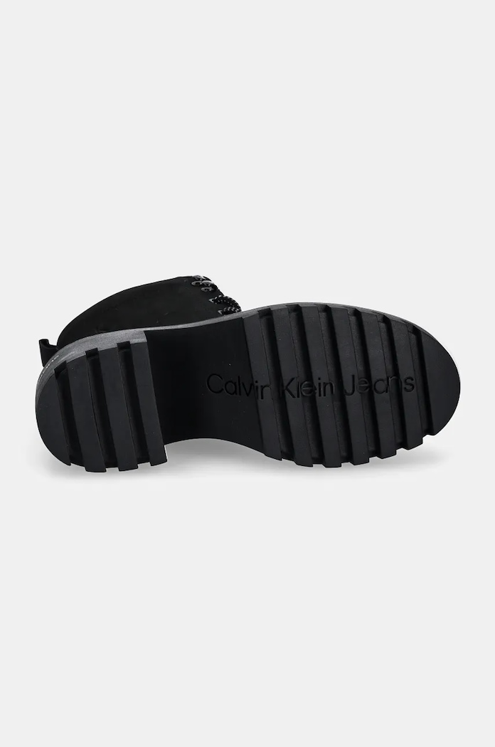 Μποτάκια Calvin Klein Jeans CHUNKY HEELED ZIP BOOT LTH YW0YW01548 μαύρο