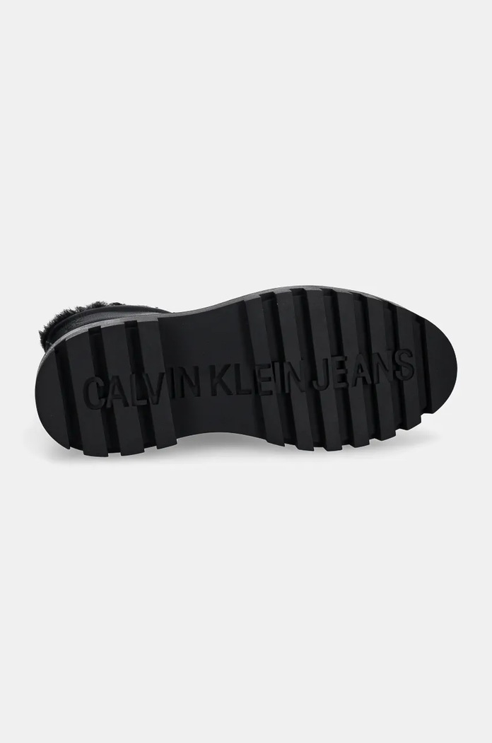 Gležnarji Calvin Klein Jeans FLATFORM LACE UP BOOT PADDED YW0YW01557 črna