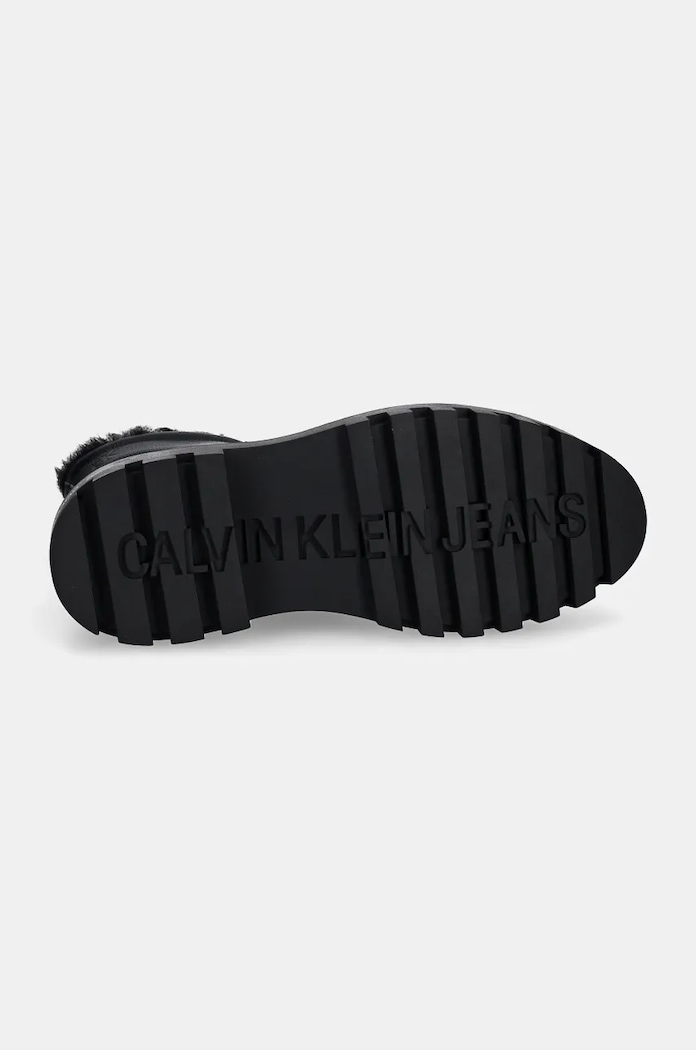 Gležnarji Calvin Klein Jeans FLATFORM LACE UP BOOT PADDED YW0YW01557 črna