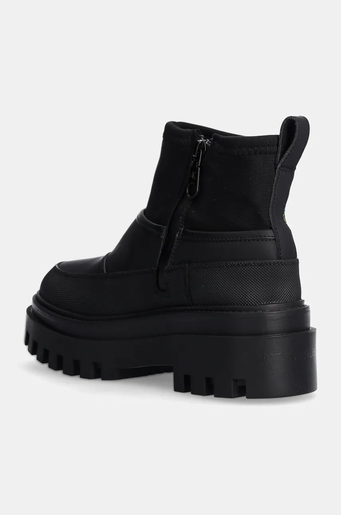 Obutev Gležnarji Calvin Klein Jeans FLATFORM RAINBOOT LOW MG R YW0YW01560 črna