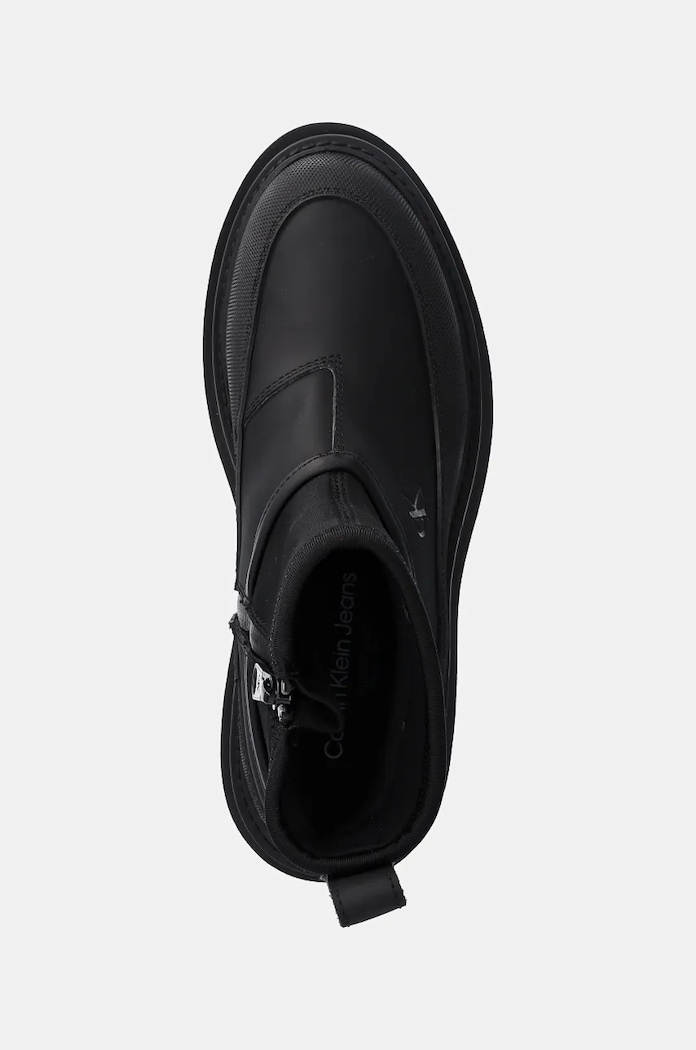Gležnarji Calvin Klein Jeans FLATFORM RAINBOOT LOW MG R črna YW0YW01560