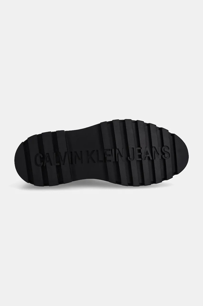 Gležnarji Calvin Klein Jeans FLATFORM RAINBOOT LOW MG R YW0YW01560 črna