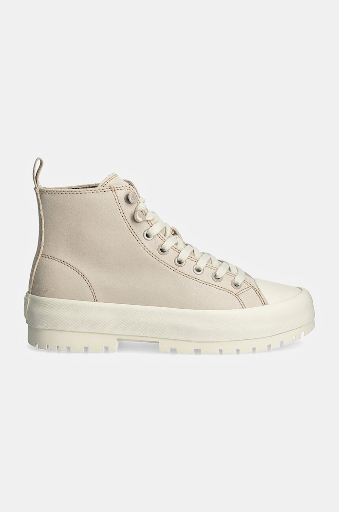 Велурени кецове Calvin Klein Jeans LUGGED HYBRID MID LACEUP SUEDE YW0YW01565 бежов NC24