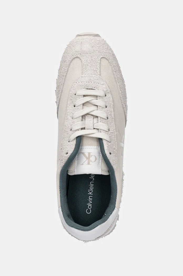 Tenisice od brušene kože Calvin Klein Jeans RUNNER LACEUP ML SUEDE bež YW0YW01574