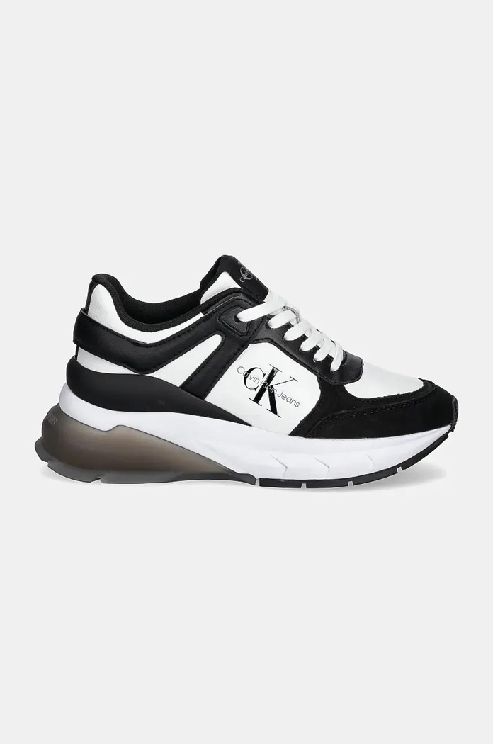 Tenisky Calvin Klein Jeans WEDGE RUNNER LACE UP ML MIX YW0YW01577 čierna NC24