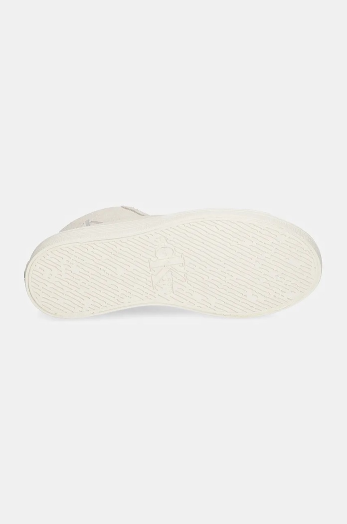 Велурени кецове Calvin Klein Jeans VULC FLATFORM LACEUP MID MG S YW0YW01584 бежов
