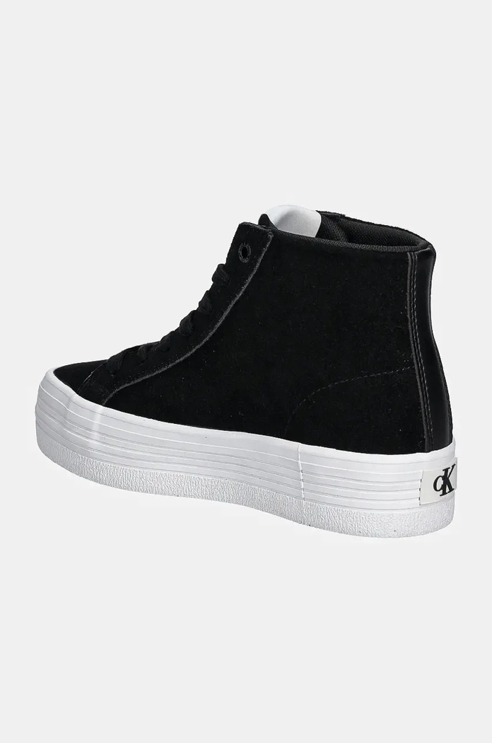 Încălțăminte Calvin Klein Jeans tenisi din piele intoarsa VULC FLATFORM LACEUP MID MG S YW0YW01584 negru