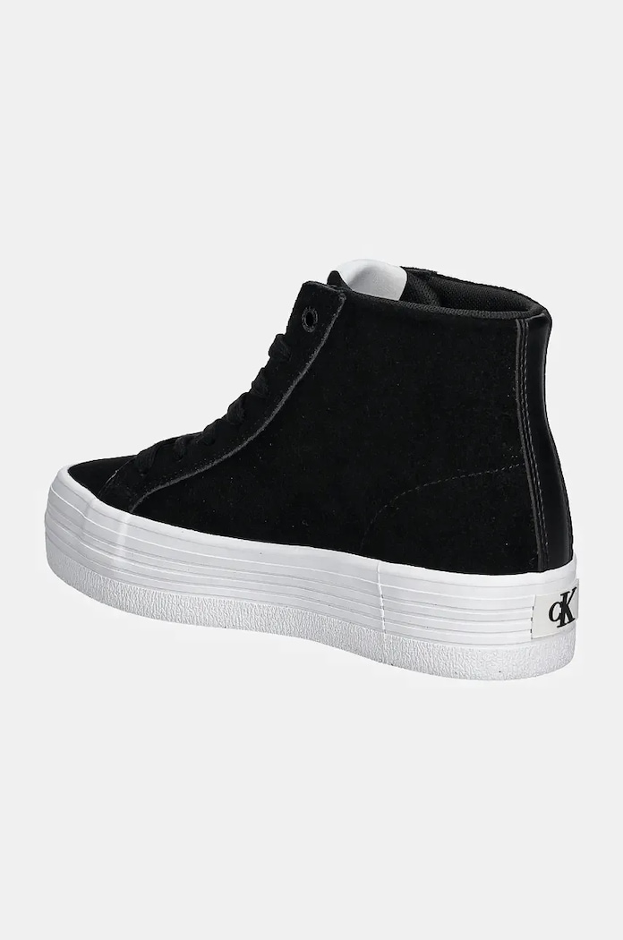 Încălțăminte Calvin Klein Jeans tenisi din piele intoarsa VULC FLATFORM LACEUP MID MG S YW0YW01584 negru