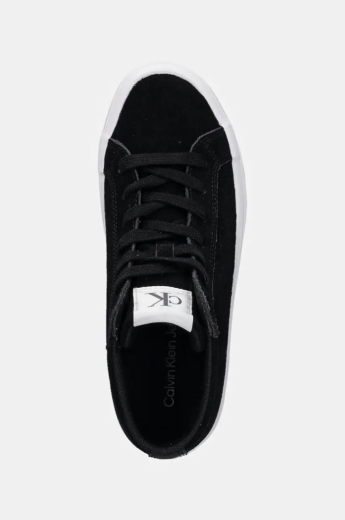 Calvin Klein Jeans tenisi din piele intoarsa VULC FLATFORM LACEUP MID MG S negru YW0YW01584