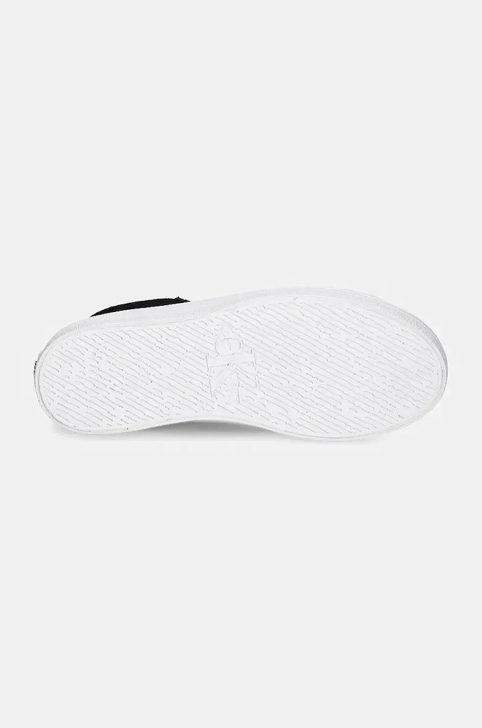 Calvin Klein Jeans tenisi din piele intoarsa VULC FLATFORM LACEUP MID MG S YW0YW01584 negru